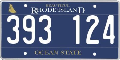 RI license plate 393124
