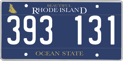 RI license plate 393131