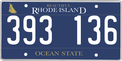 RI license plate 393136