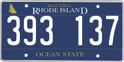 RI license plate 393137
