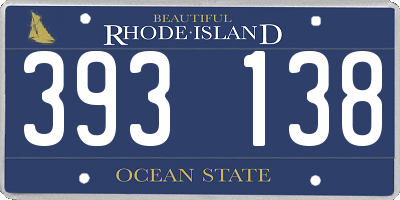 RI license plate 393138