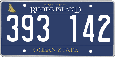 RI license plate 393142