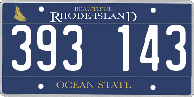 RI license plate 393143
