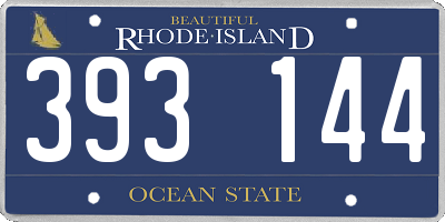 RI license plate 393144