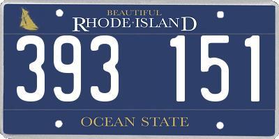 RI license plate 393151