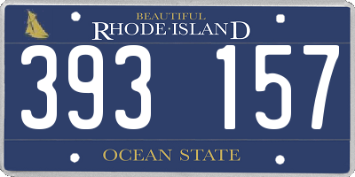 RI license plate 393157