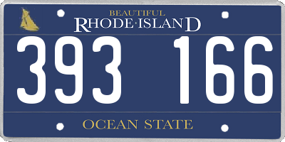 RI license plate 393166