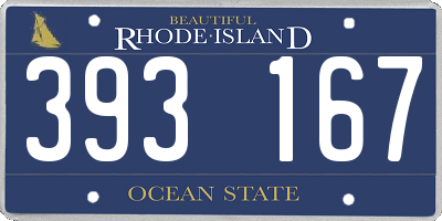 RI license plate 393167