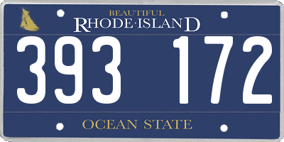 RI license plate 393172