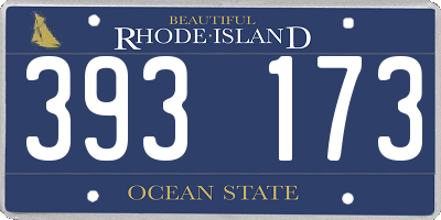 RI license plate 393173