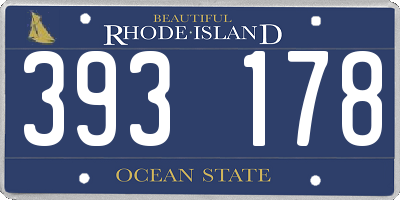 RI license plate 393178
