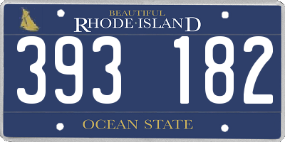 RI license plate 393182