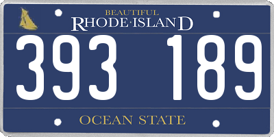 RI license plate 393189