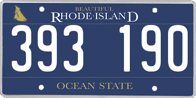 RI license plate 393190