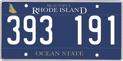RI license plate 393191