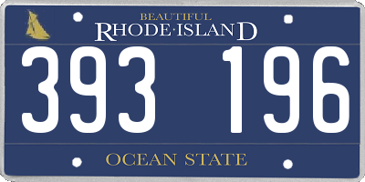 RI license plate 393196