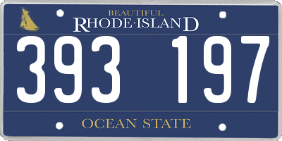 RI license plate 393197