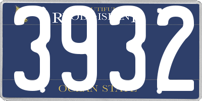 RI license plate 3932