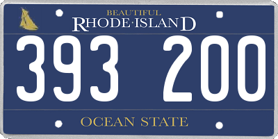 RI license plate 393200