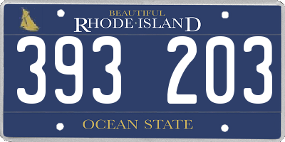 RI license plate 393203