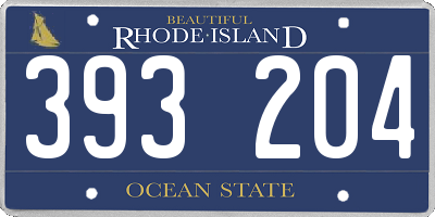 RI license plate 393204
