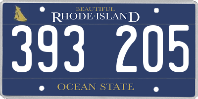 RI license plate 393205
