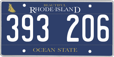 RI license plate 393206