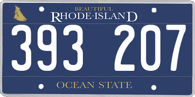 RI license plate 393207