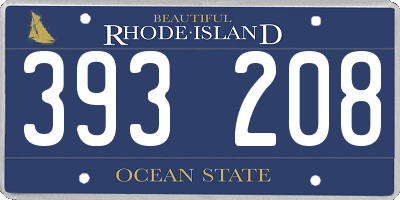 RI license plate 393208