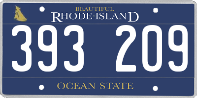 RI license plate 393209