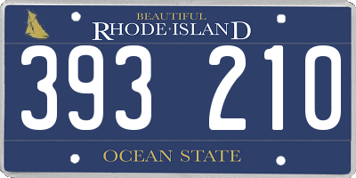 RI license plate 393210