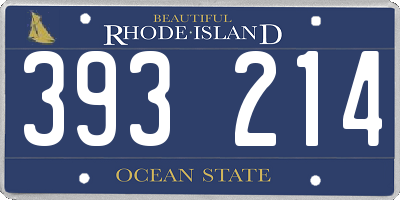 RI license plate 393214