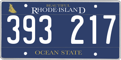 RI license plate 393217