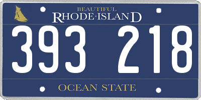 RI license plate 393218