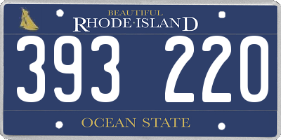 RI license plate 393220