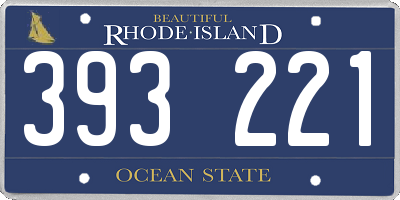 RI license plate 393221