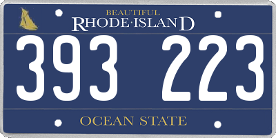 RI license plate 393223