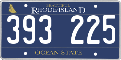 RI license plate 393225