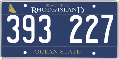 RI license plate 393227