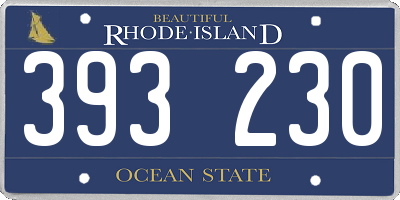 RI license plate 393230