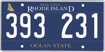 RI license plate 393231