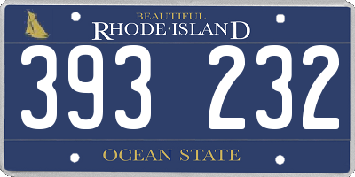 RI license plate 393232