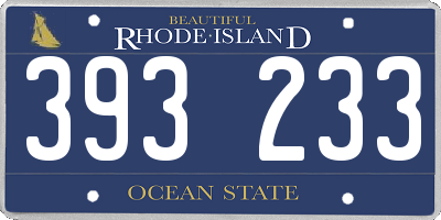 RI license plate 393233