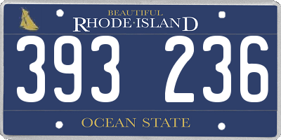 RI license plate 393236