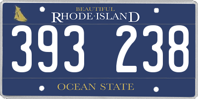 RI license plate 393238
