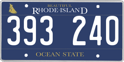 RI license plate 393240