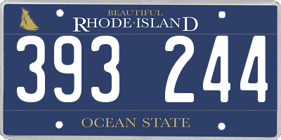 RI license plate 393244