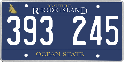 RI license plate 393245