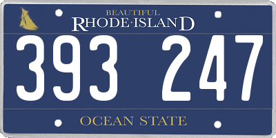 RI license plate 393247