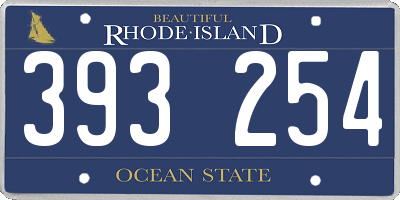 RI license plate 393254